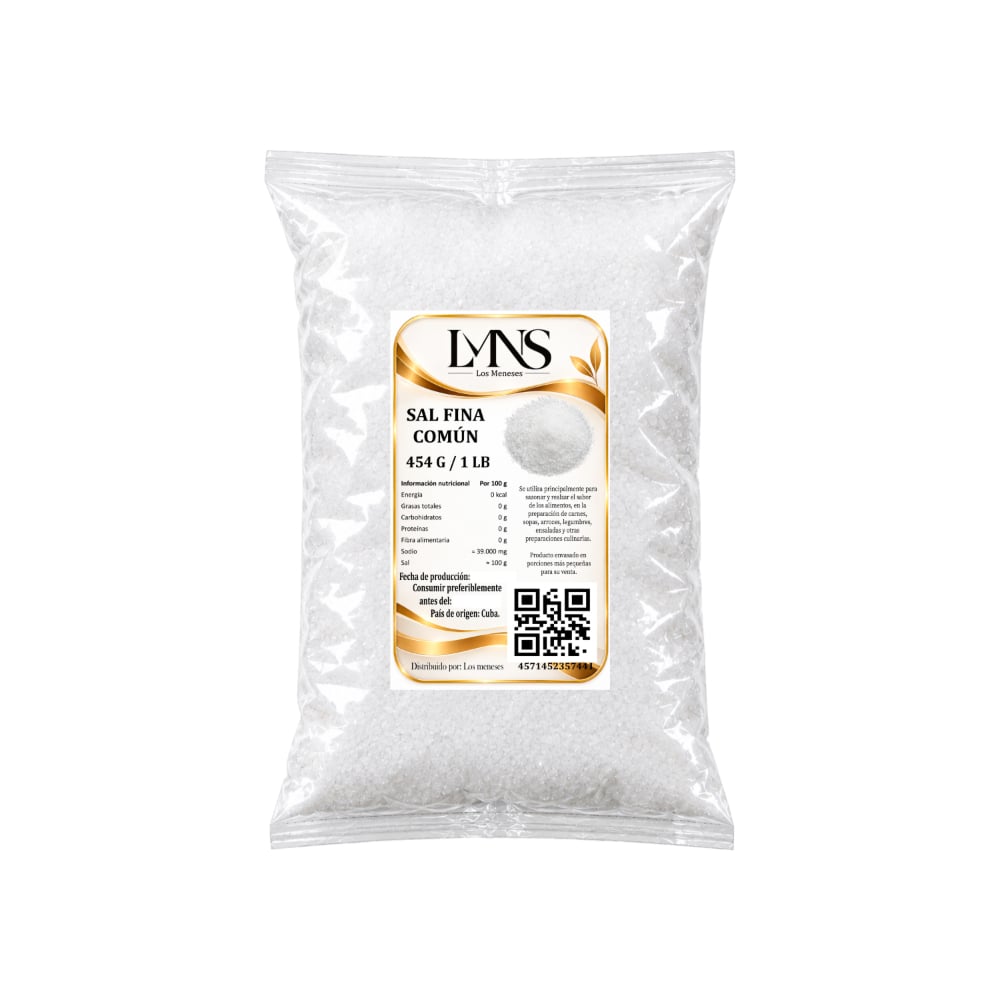 Sal fina común Los Meneses (454 g / 1 lb) - Imagen 1