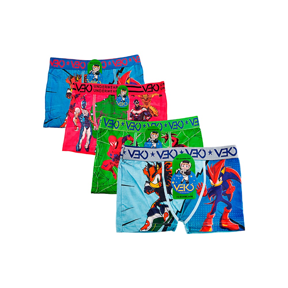 Boxers infantiles con diseño de superhéroe talla L Veko (4 U) - Imagen 1