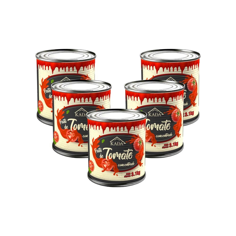 Pasta de tomate concentrada Kada (5 X 3.1 kg / 6.8 lb) - Imagen 1