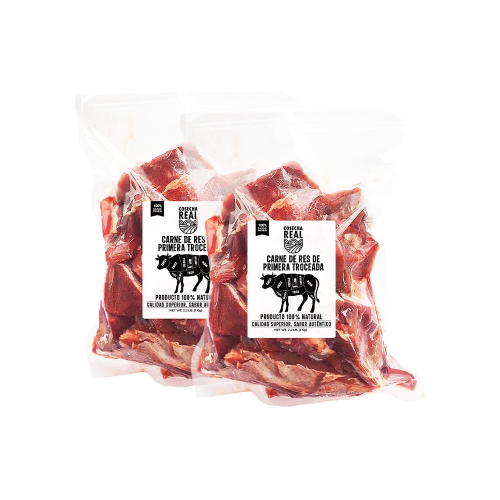 Carne de res de primera troceada Cosecha Real (2 x 1 kg / 2.2 lb) - Imagen 1