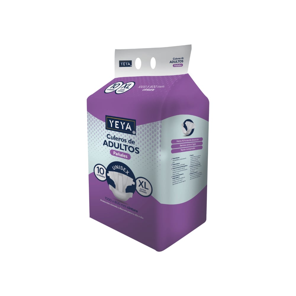 Pañales desechables para adultos talla XL YEYA (10 U) - Imagen 1