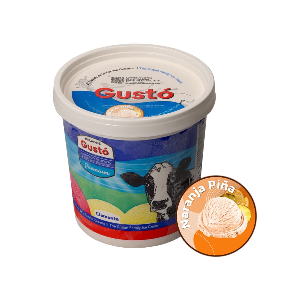 Helado Premium de naranja piña Gustó (1 L) - Imagen 1