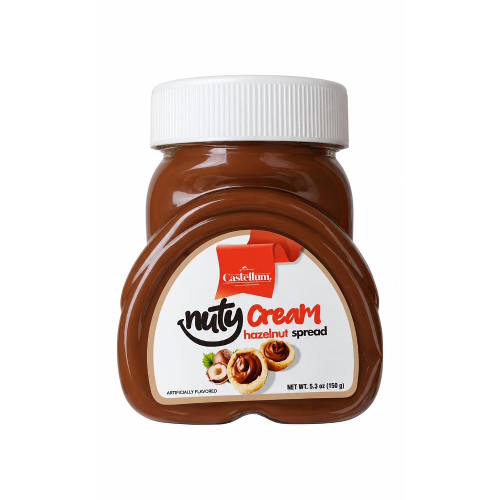 Crema de avellanas con cacao - tipo nutella - Nuty Cream Castellum (150 g / 5.3 oz) - Imagen 1