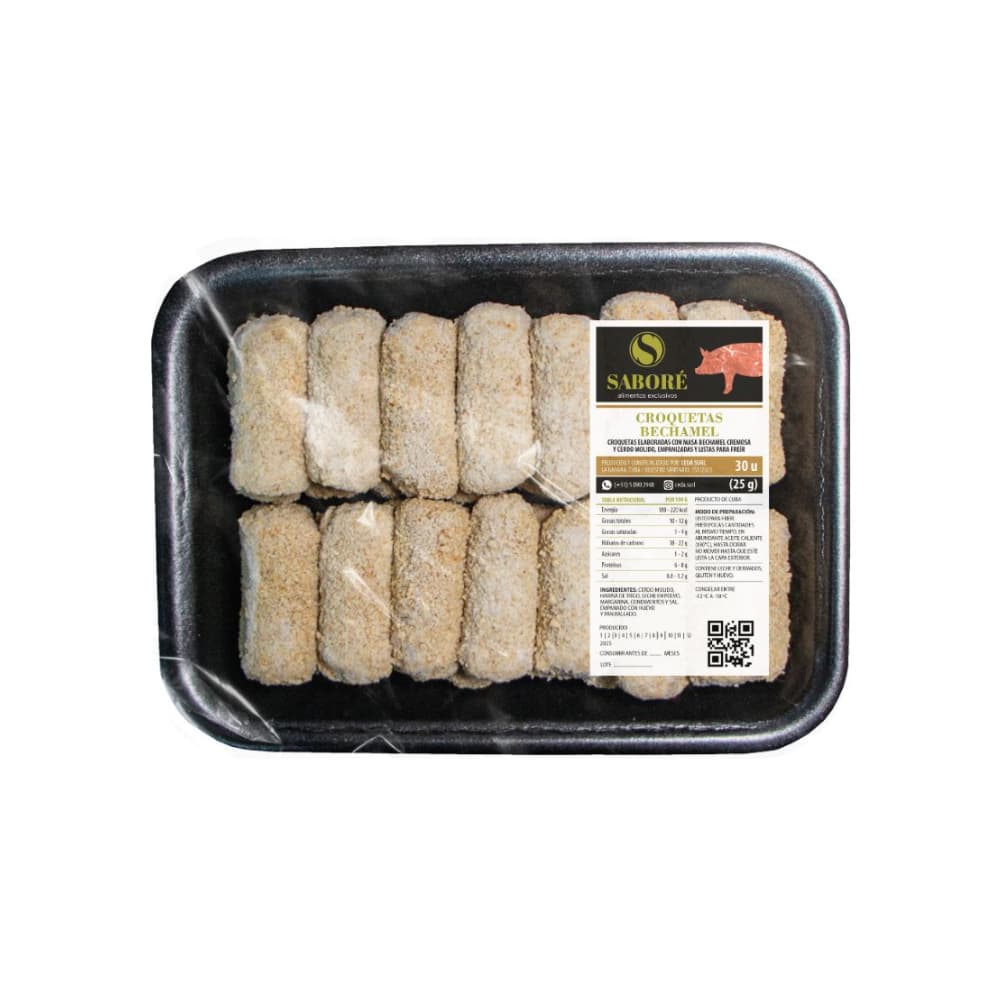 Croquetas bechamel de cerdo Saboré (30 x 25 g) - Imagen 1