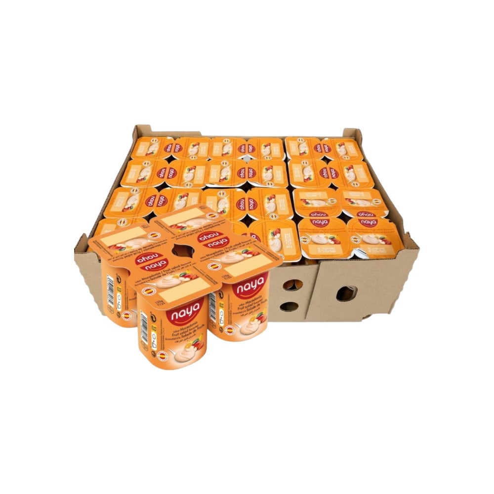 Yogurt pasteurizado sabor macedonia Naya (48 x 125 g / 4.41 oz) - Imagen 1