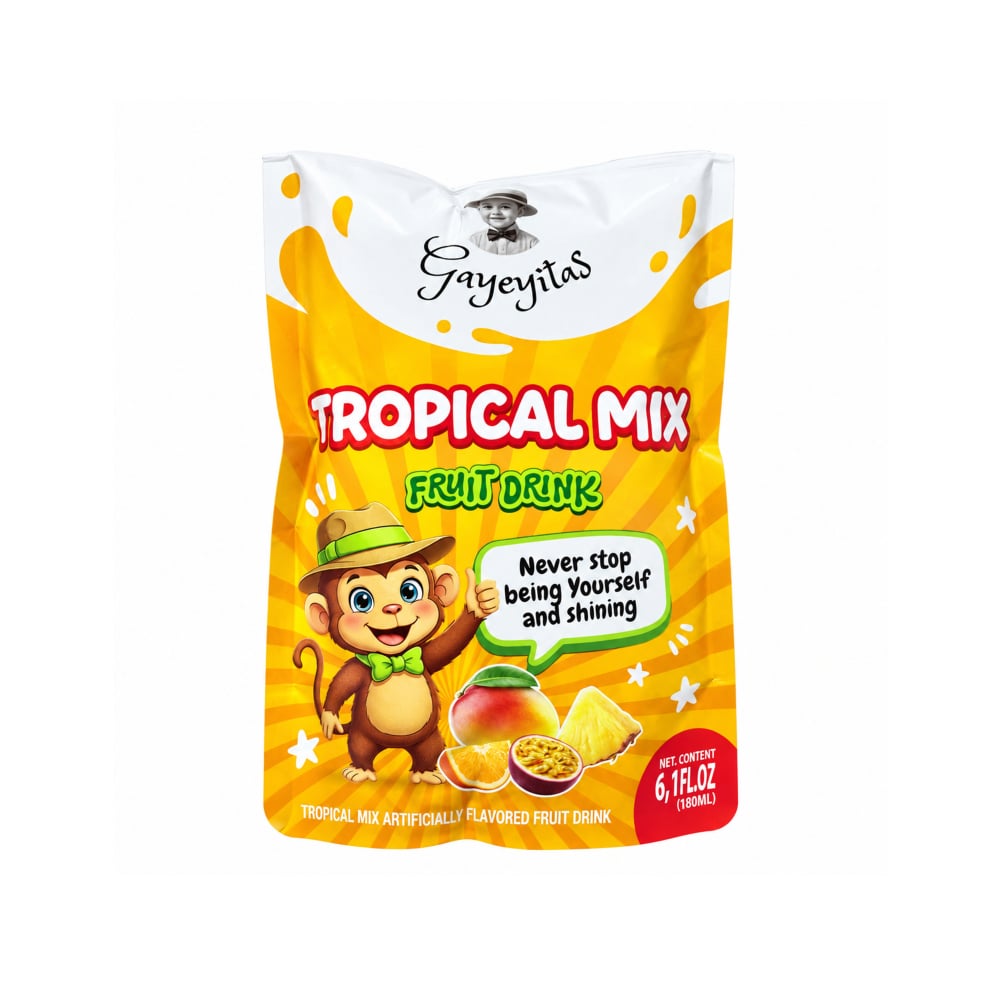 Bebida de frutas sabor a mezcla tropical artificial Gayeyitas (180 ml / 6.1 fl oz) - Imagen 1