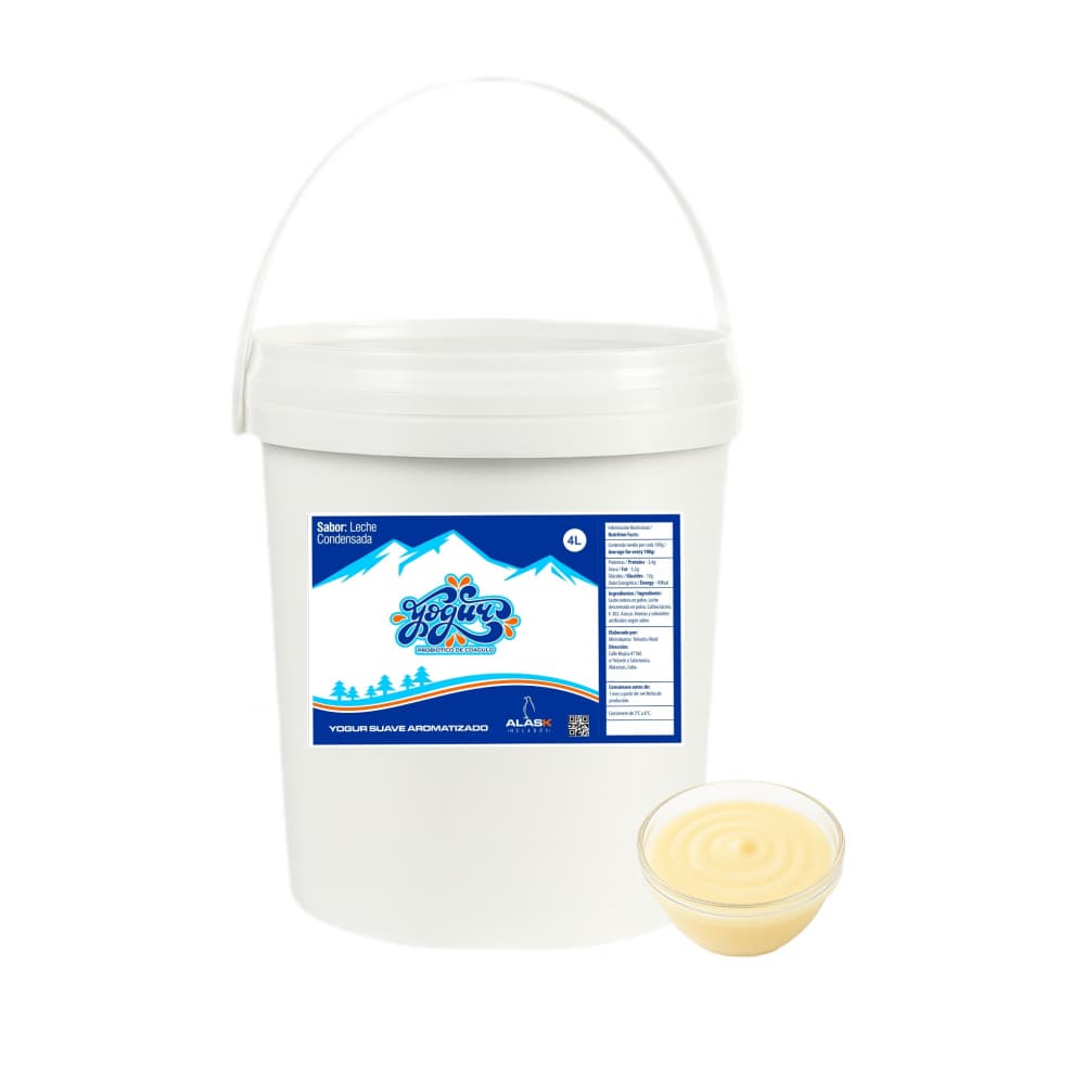 Yogurt probiótico de coágulo sabor leche condensada Alask (4 L) - Imagen 1