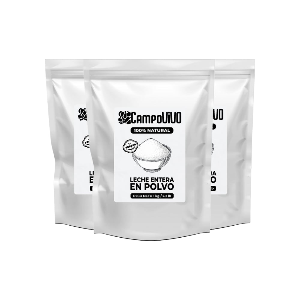 Leche entera en polvo Campo Vivo (3 x 1 kg / 2.2 lb) - Imagen 1