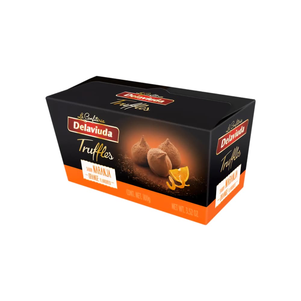 Trufas de chocolate con sabor a naranja Delaviuda (100 g / 3.52 oz) - Imagen 1