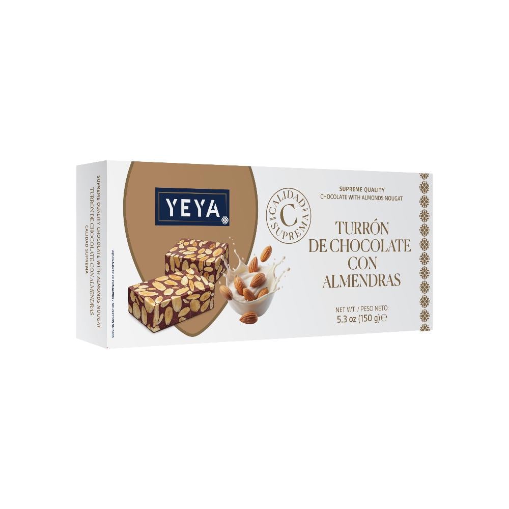 Turrón de chocolate con almendras Calidad suprema YEYA (150 g / 5.3 oz) - Imagen 1