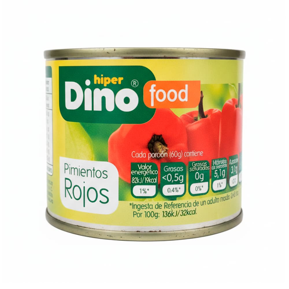 Pimientos rojos enteros y en trozos Hiper Dino (330 g / 11.64 oz) - Imagen 1