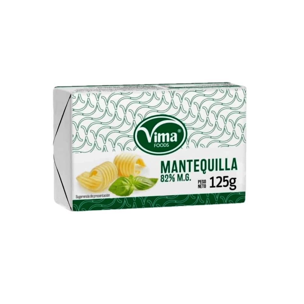 Mantequilla sin sal 82% MG Vima Foods (125 g / 4.40 oz) - Imagen 1