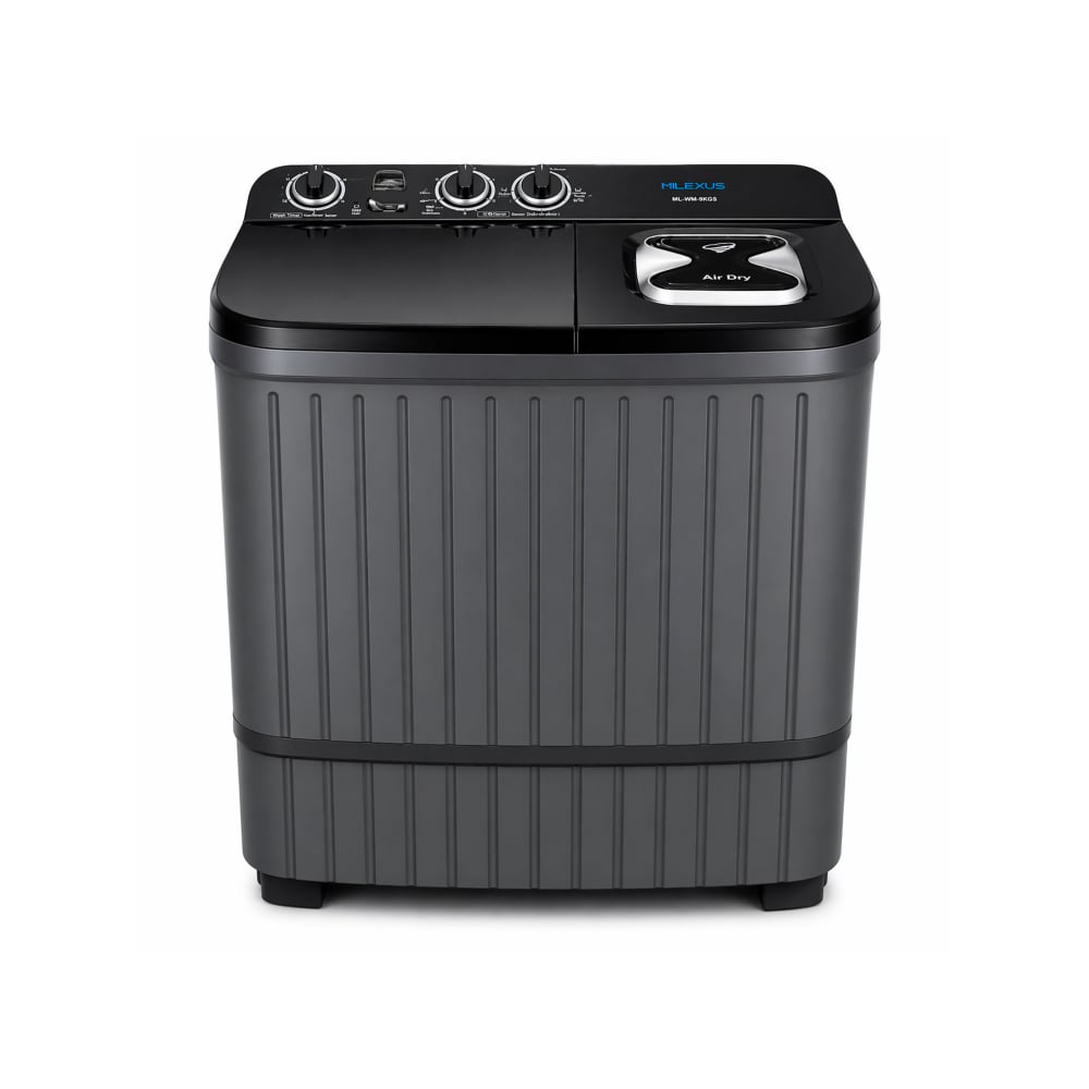 Lavadora semiautomática con bomba 9 Kg negra Milexus ML-WM-9KGS - Imagen 1