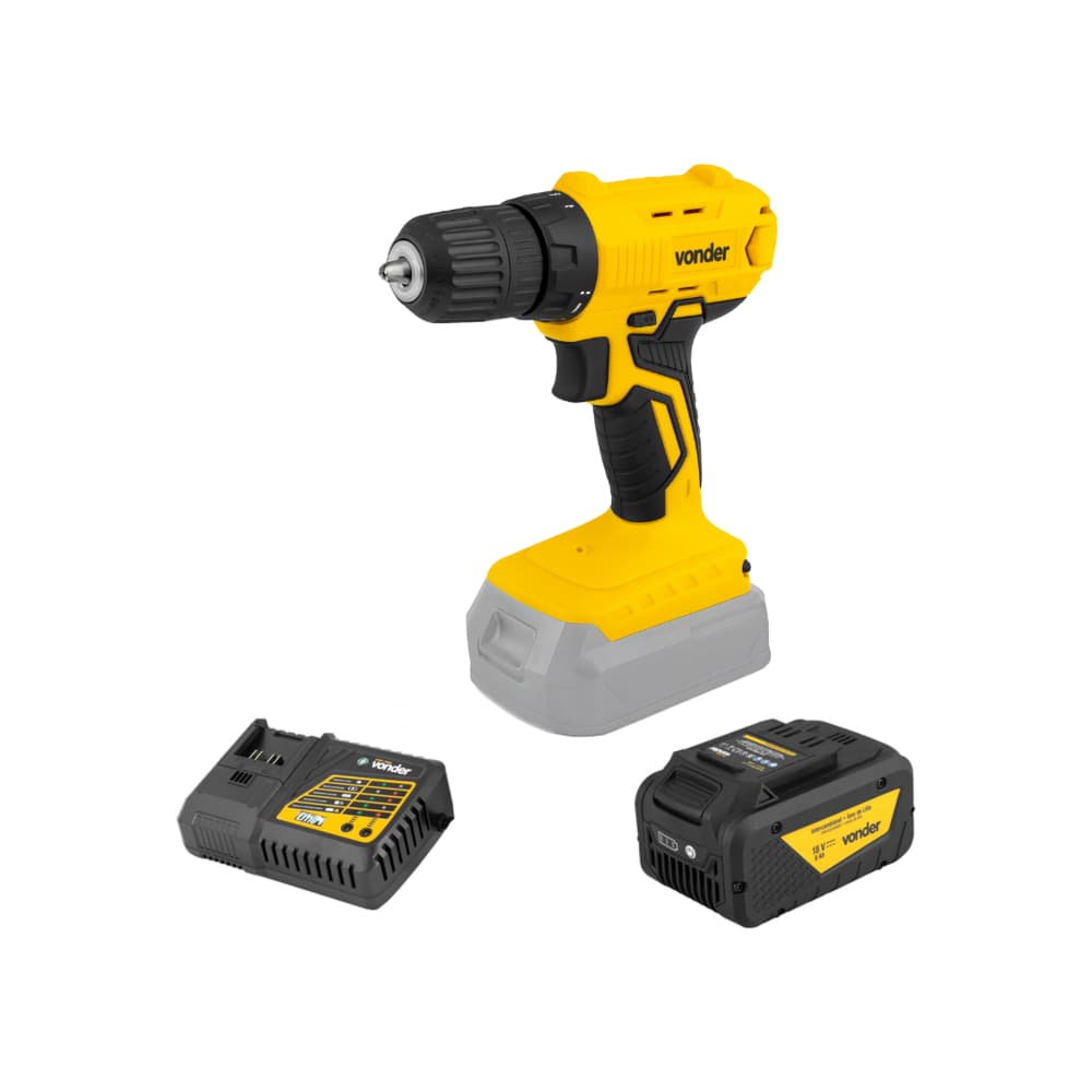 Taladro atornillador inalámbrico de 3/8'' de 18 V IPFV1851 + Batería 18 V 8 Ah IBV 1880 + Cargador de batería rápido de 18 V ICBV1806 Vonder - Imagen 1