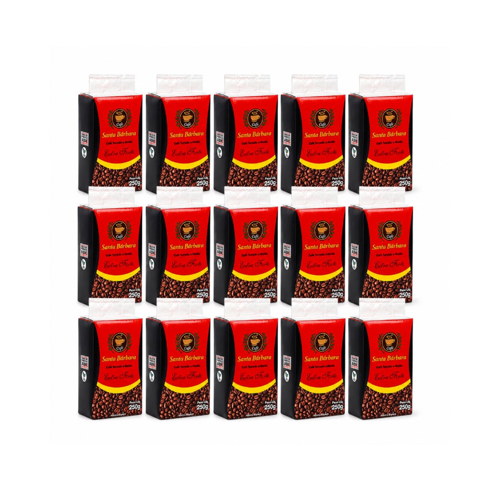 Café tostado y molido extra fuerte Santa Bárbara (15 x 250 g / 8.8 oz) - Imagen 1