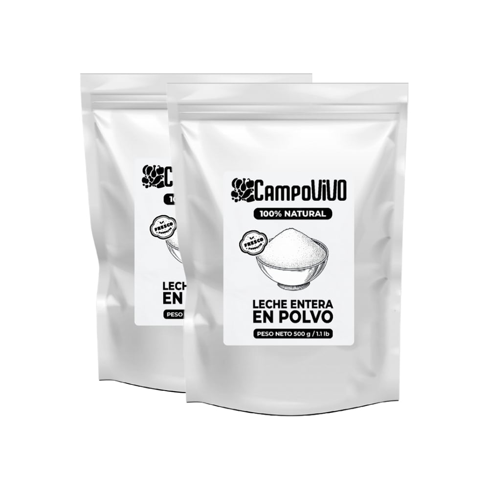 Leche entera en polvo Campo Vivo (2 x 500 g / 1.1 lb) - Imagen 1