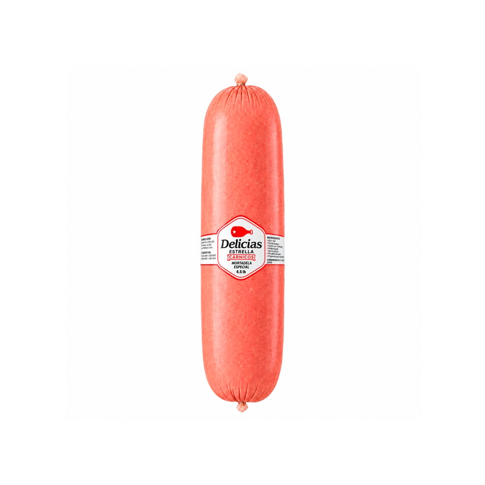 Mortadela especial Delicias Estrella (2.04 kg / 4.5 lb) - Imagen 1