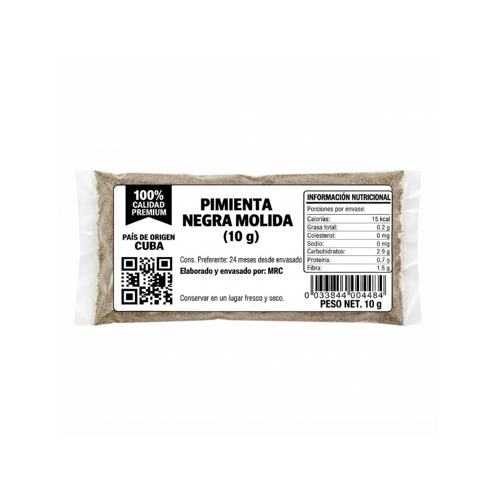 Pimienta negra molida MRC (10 g) - Imagen 1