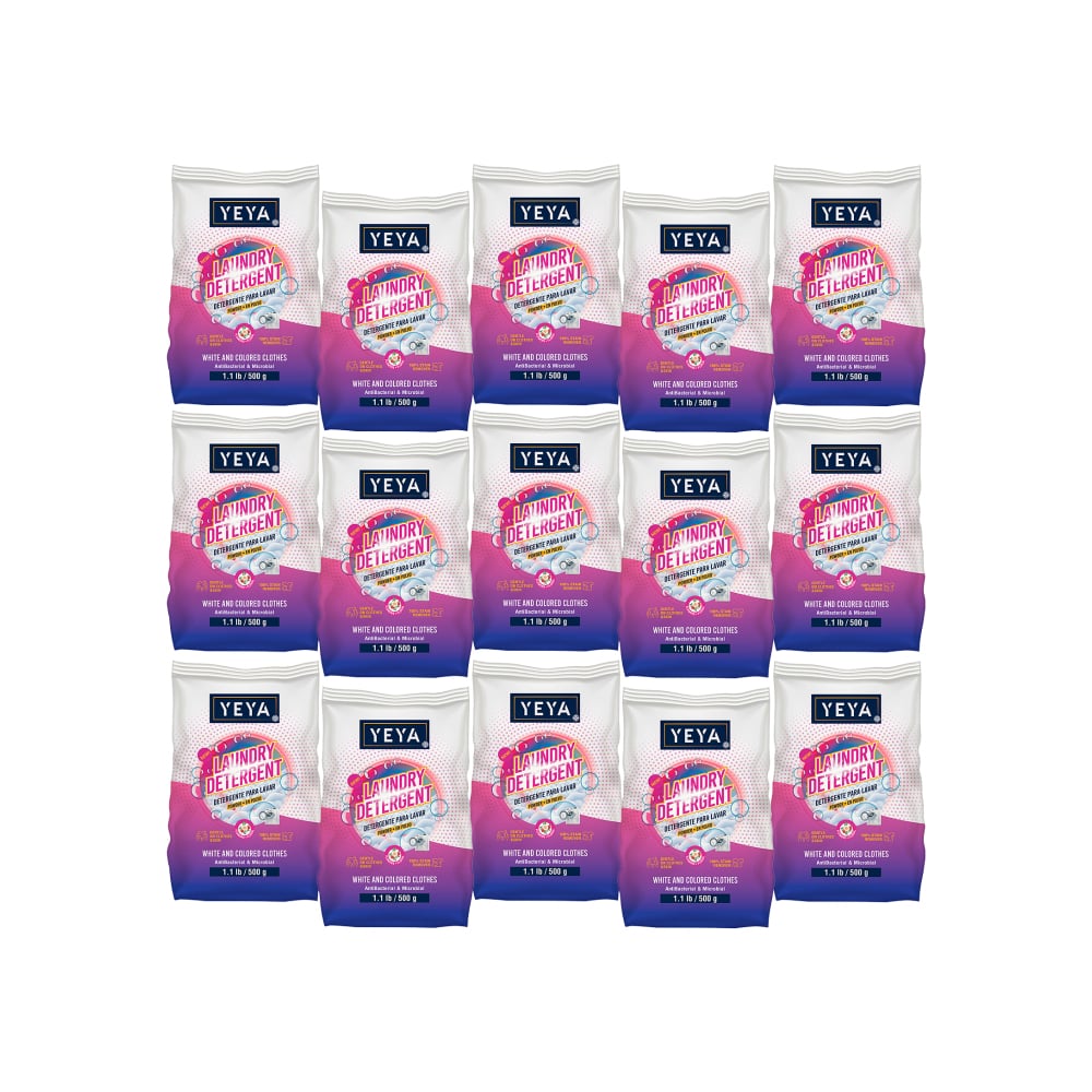 Detergente en polvo con aroma a flores YEYA (15 x 500 g / 1.1 lb) - Imagen 1