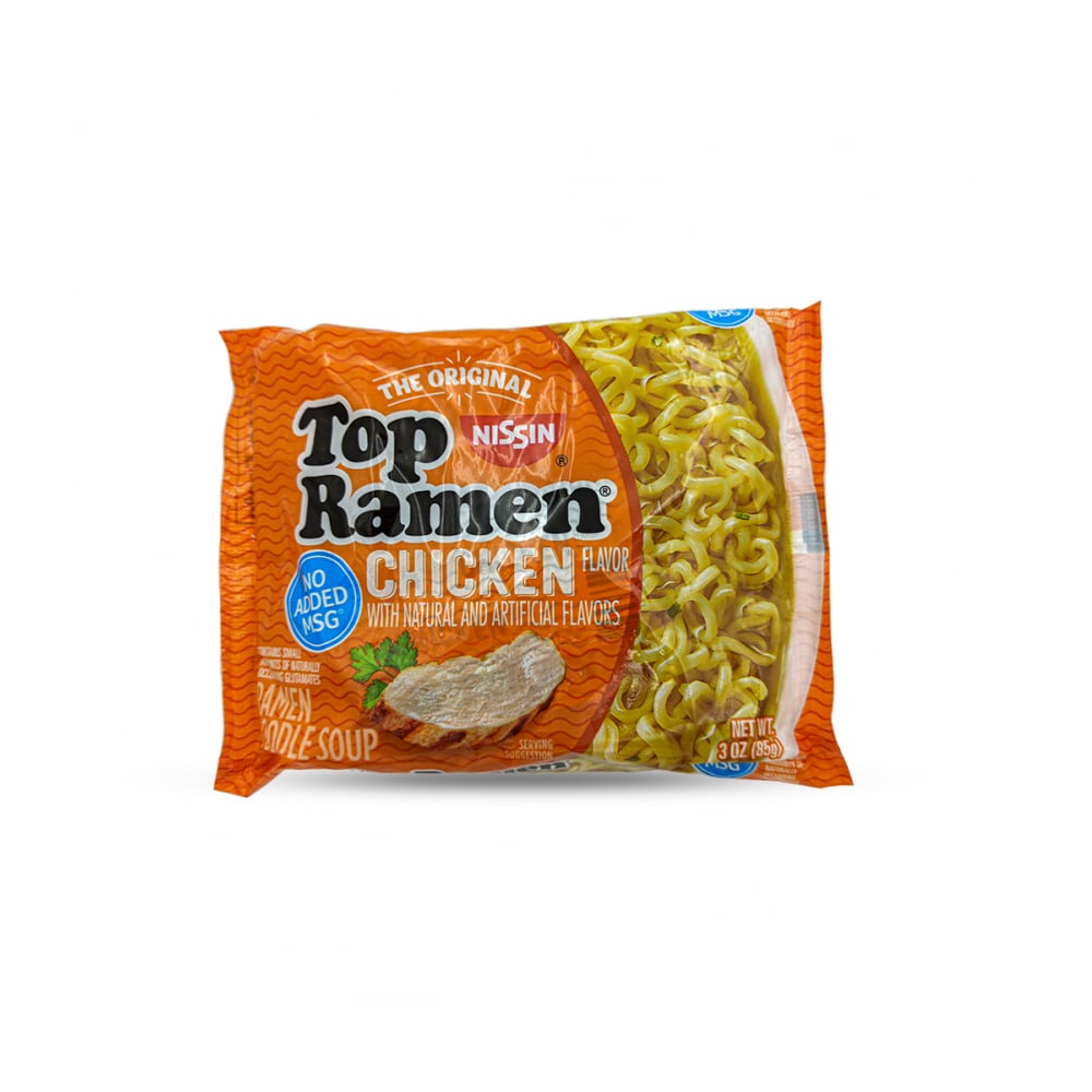 Sopa de fideos con sabor a pollo Top Ramen (85 g / 3 oz) - Imagen 1