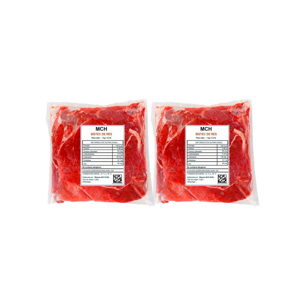 Bistec de res MCH (2 x 1 kg / 2.2 lb) - Imagen 1