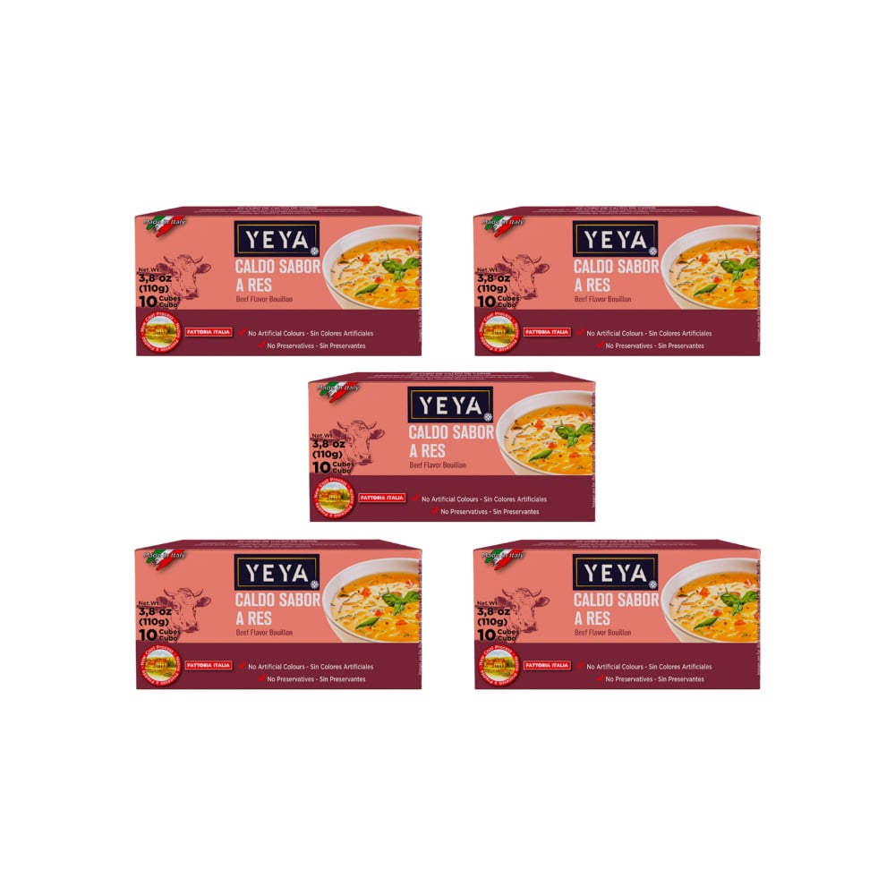 Caldo sabor a res YEYA (5 x 110 g / 3.8 oz) - Imagen 1