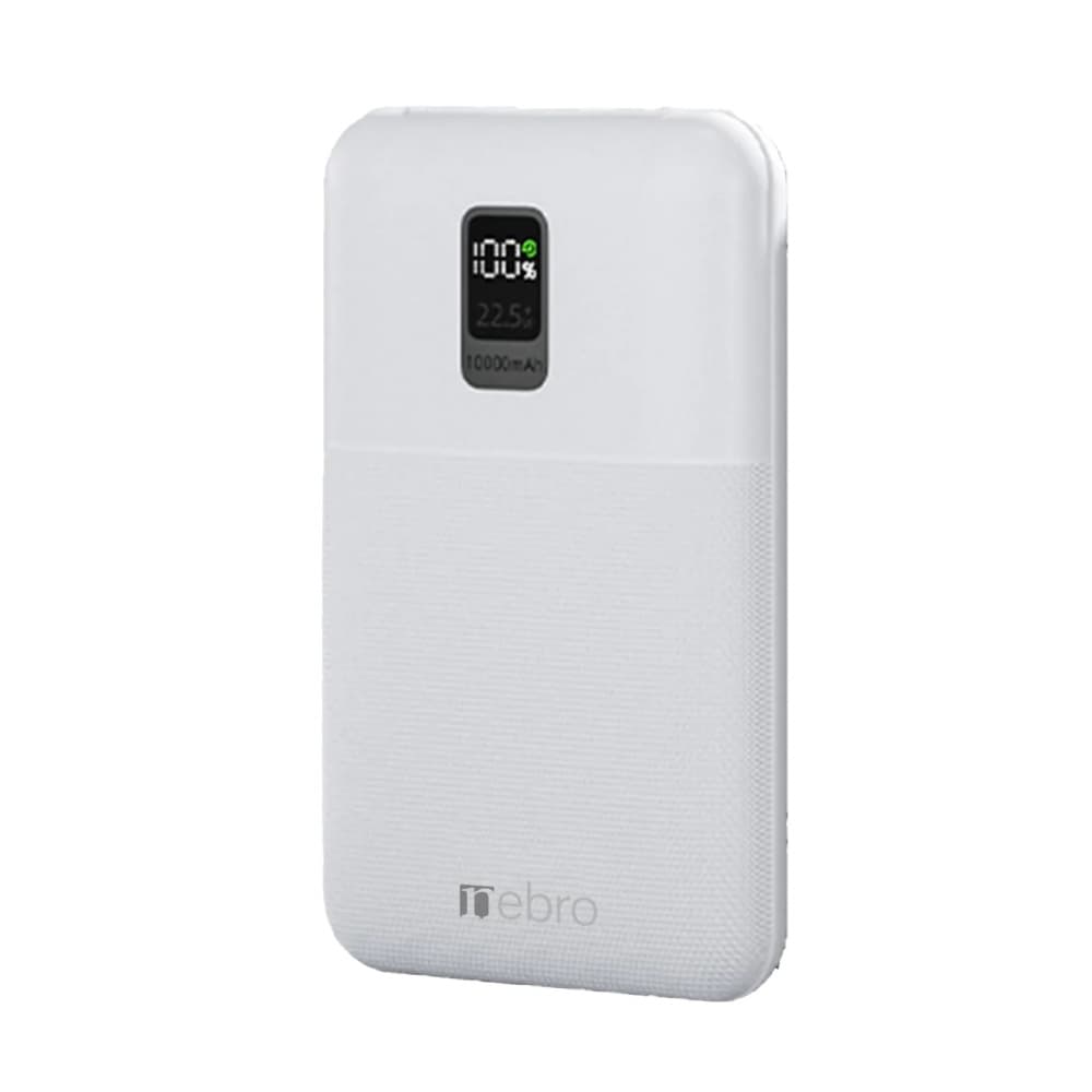 Batería portátil de carga rápida de 10000 mAh color blanco Nebro WB-070 - Imagen 1