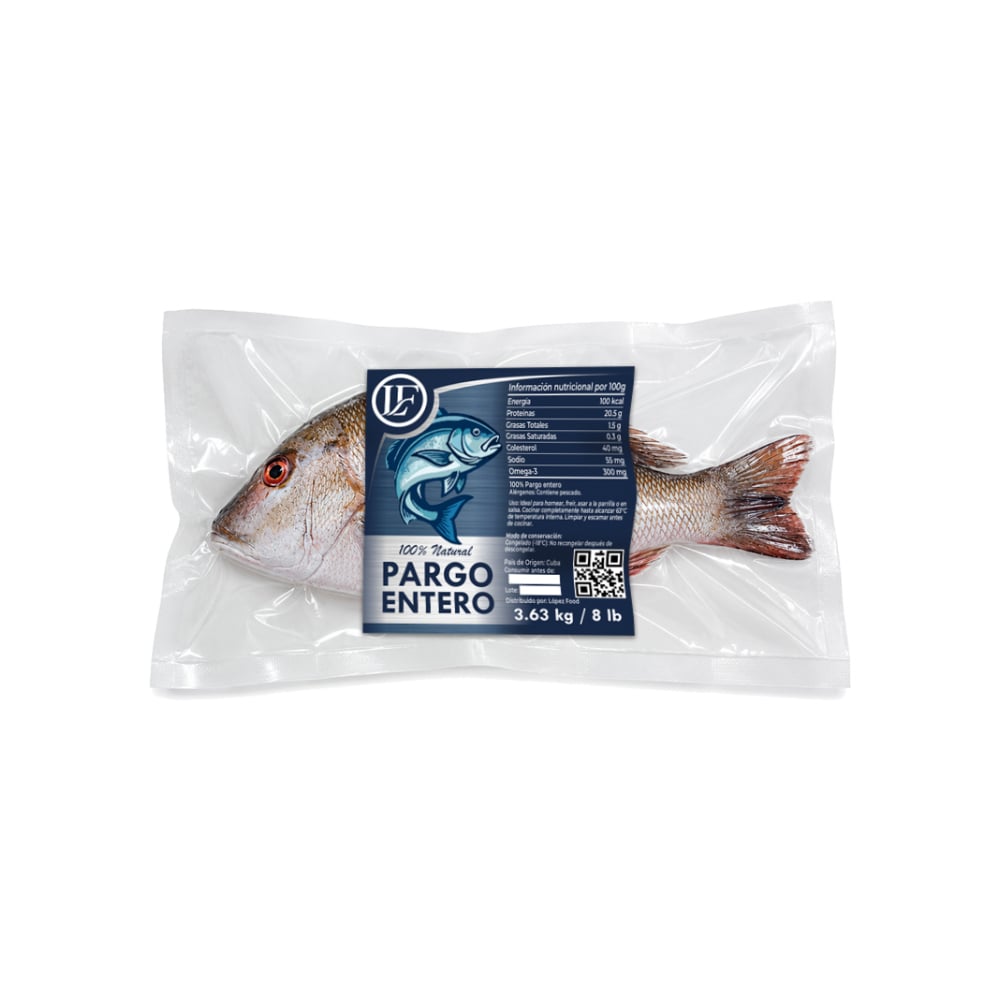 Pescado pargo entero LF (3.63 kg / 8 lb) - Imagen 1