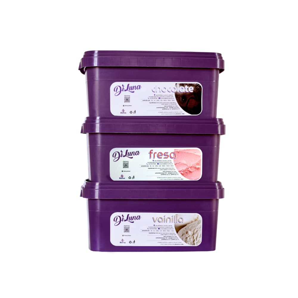 Helado sabor chocolate + sabor fresa + sabor vainilla - Imagen 1