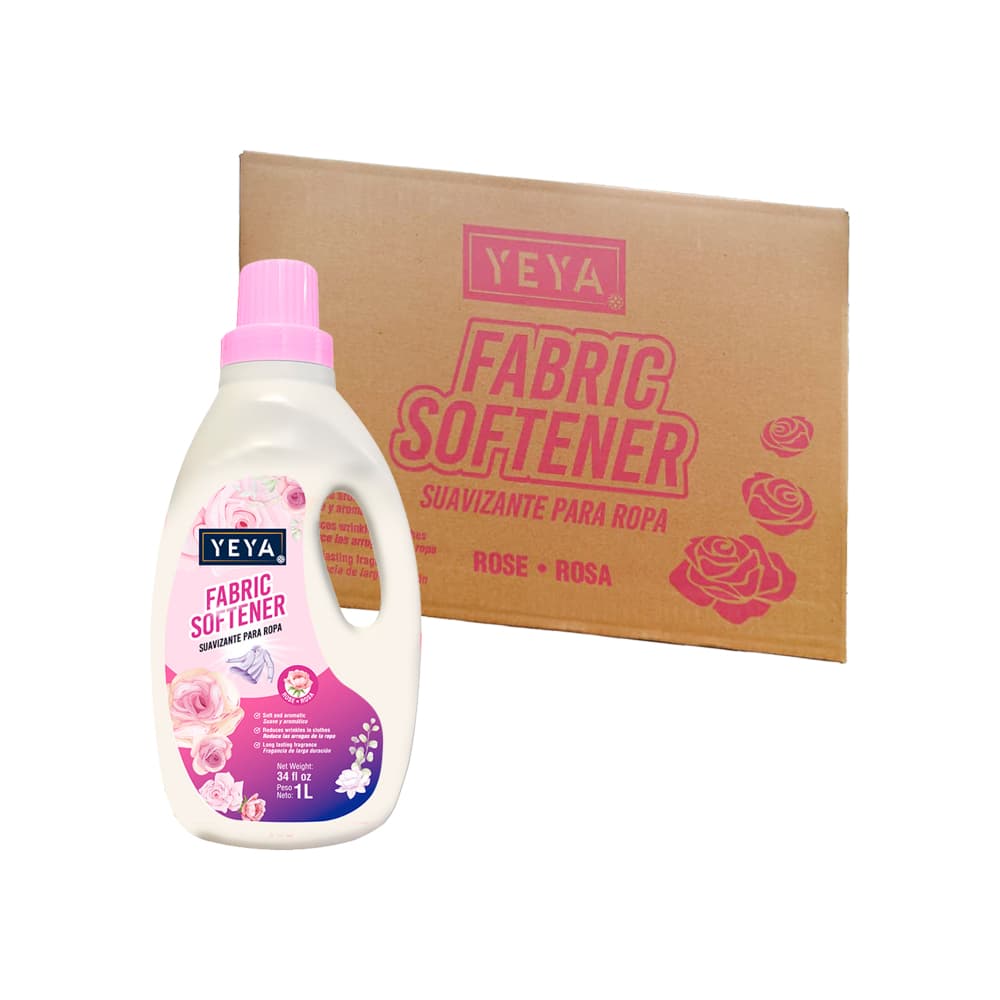Suavizante para ropa con aroma a rosa Yeya (12 X 1 L) - Imagen 1