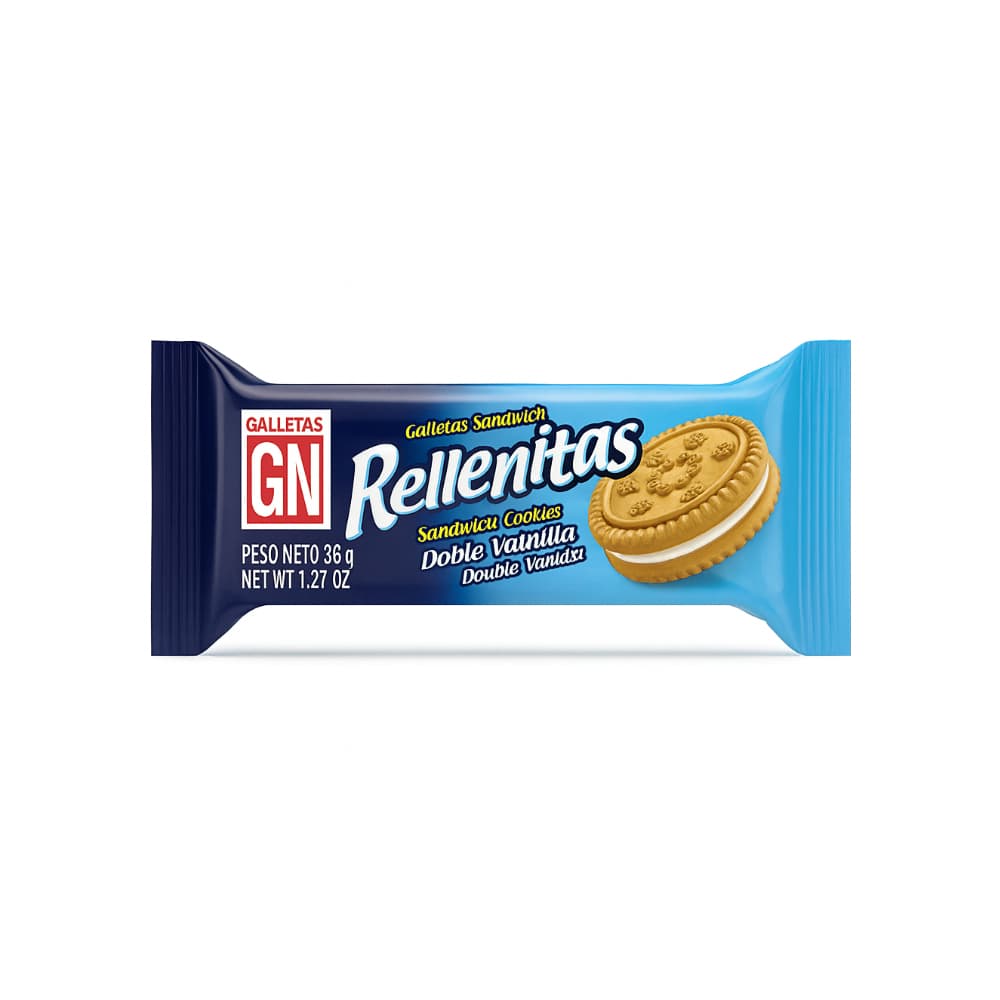 Galletas y crema sabor vainilla Rellenitas (36 g / 1.27 oz) - Imagen 1