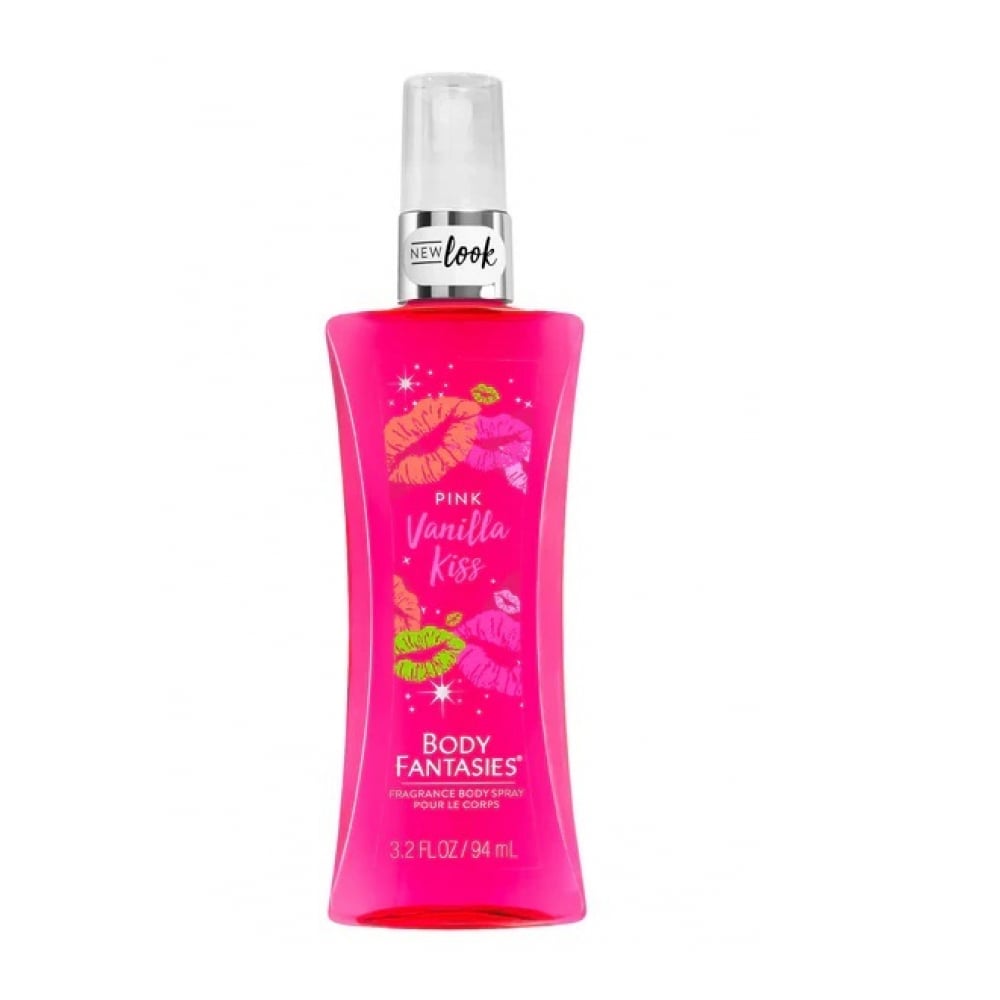 Spray corporal con fragancia para dama Pink Vanilla Kiss Body Fantasies (94 ml / 3.2 fl oz) - Imagen 1