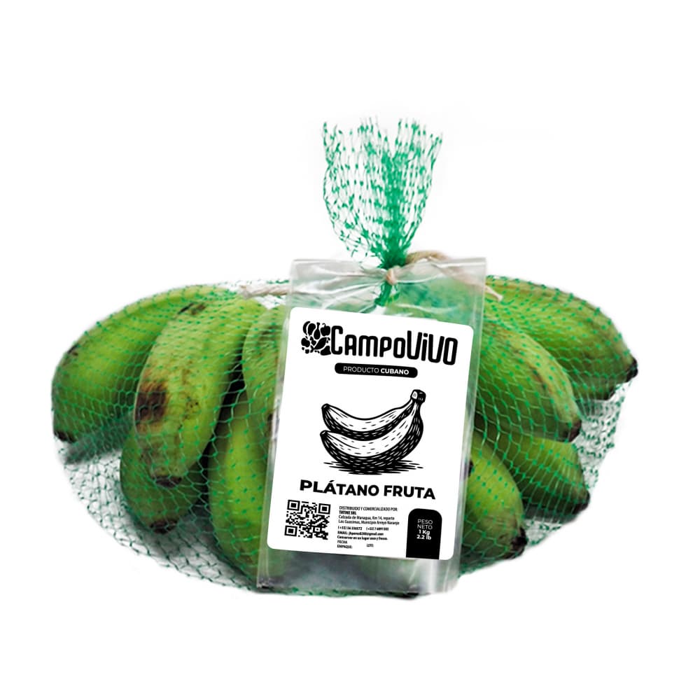 Plátano fruta Campo Vivo (1 kg / 2.2 lb) - Imagen 1