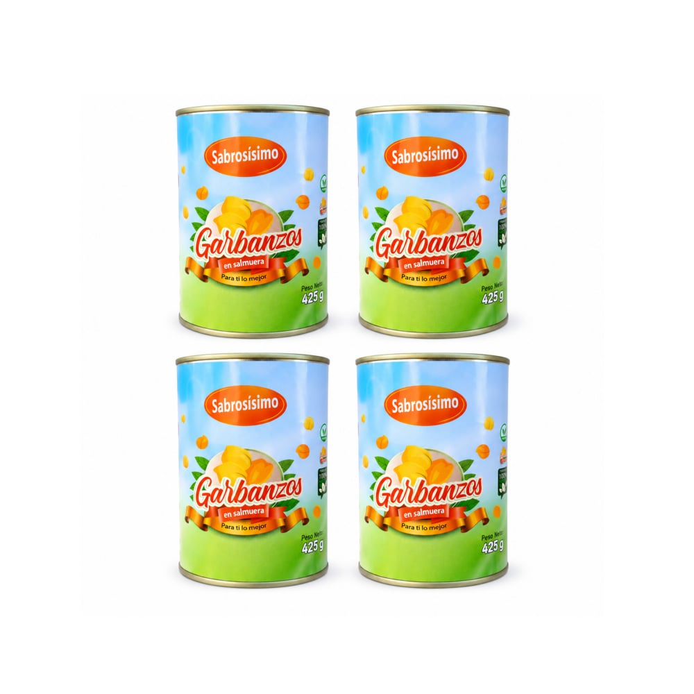 Combo Garbanzos en salmuera Sabrosísimo (4 x 425 g / 14.99 oz) - Imagen 1