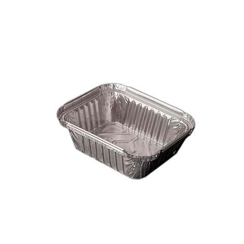 Envase Plateado Rectangular Paquete de 100 u (19.4X14.4CM ALTURA 3.3CM)