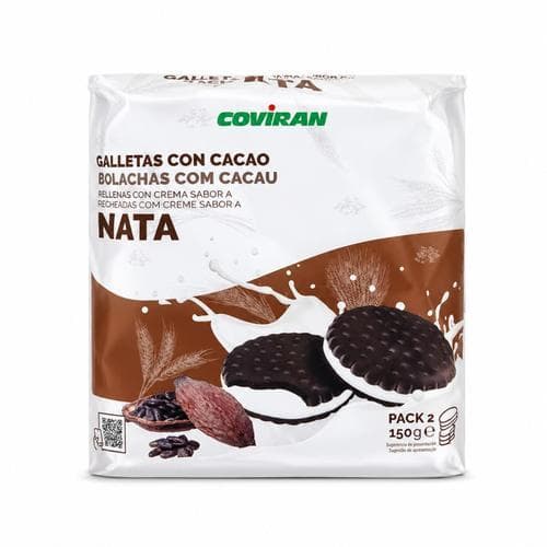 Galletas Rellenas Cacao (2u x 150g) COVIRAN
