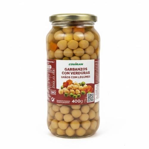 Garbanzos con Verduras (540g Neto / 400g Escurrido) COVIRÁN - Imagen 1