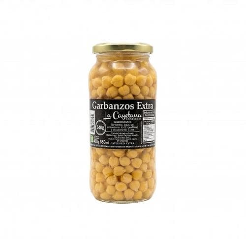 Garbanzos Cocidos en Tarro de Cristal (540 gr) LA CAYETANA