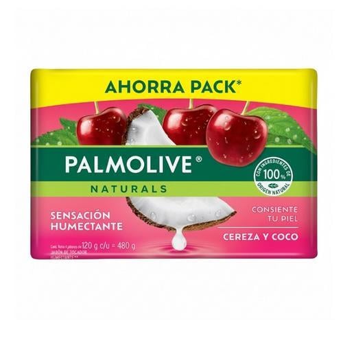 Jabón de Tocador Naturals Cereza y Coco (4x120 gr) PALMOLIVE - Imagen 1