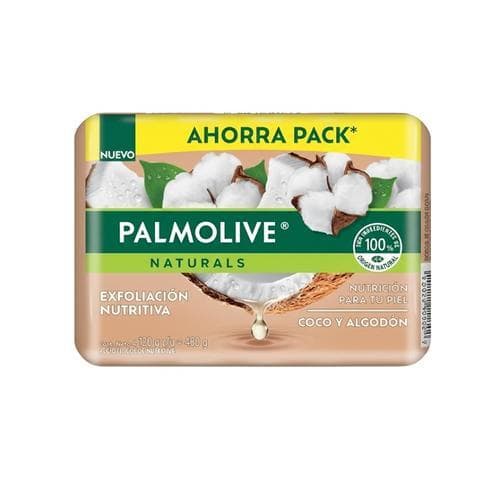 Jabón de Tocador Naturals Coco y Algodón (4x120 gr) PALMOLIVE