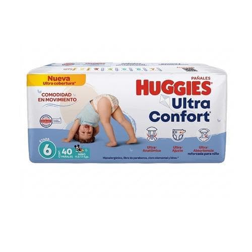 Pañales Desechables Etapa 6 Niño (40 piezas) HUGGIES