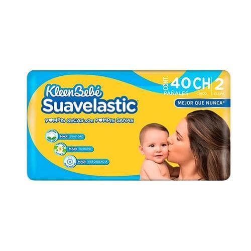 Pañal Desechable Suavelastic Max Chico (40 u) KLEENBEBE