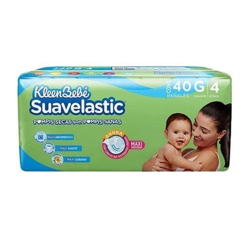 Pañal Desechable Suavelastic Max Grande (40 u) KLEENBEBE
