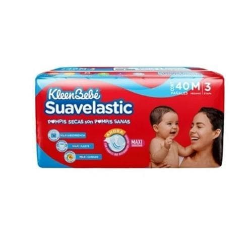 Pañal Desechable Suavelastic Max Mediano (40 u) KLEENBEBE