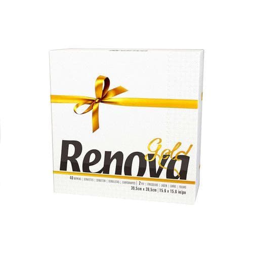 Servilletas Gold White de 2 Capas (paquete 40 U) RENOVA