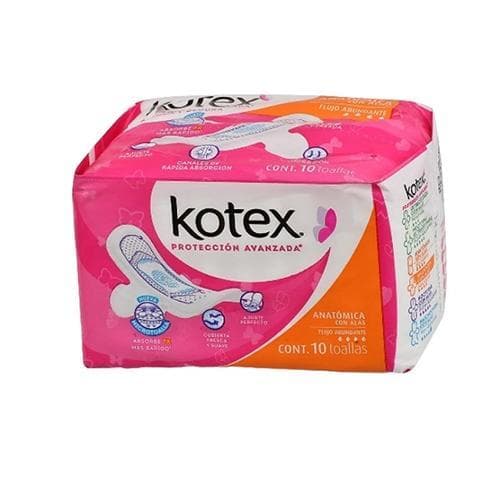 Toalla Femeninas Anatómicas con Alas (10 u) KOTEX