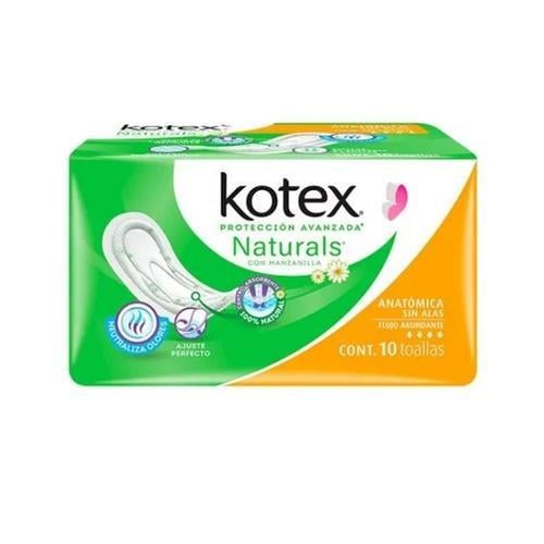 Toallas Femeninas Naturals Anatómicas sin Alas (10 u) KOTEX - Imagen 1