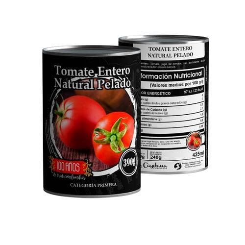 Tomate Entero Natural Pelado (390g) LA CAYETANA