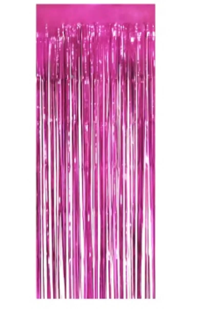 Cortina de flecos rosado metálico - Imagen 1