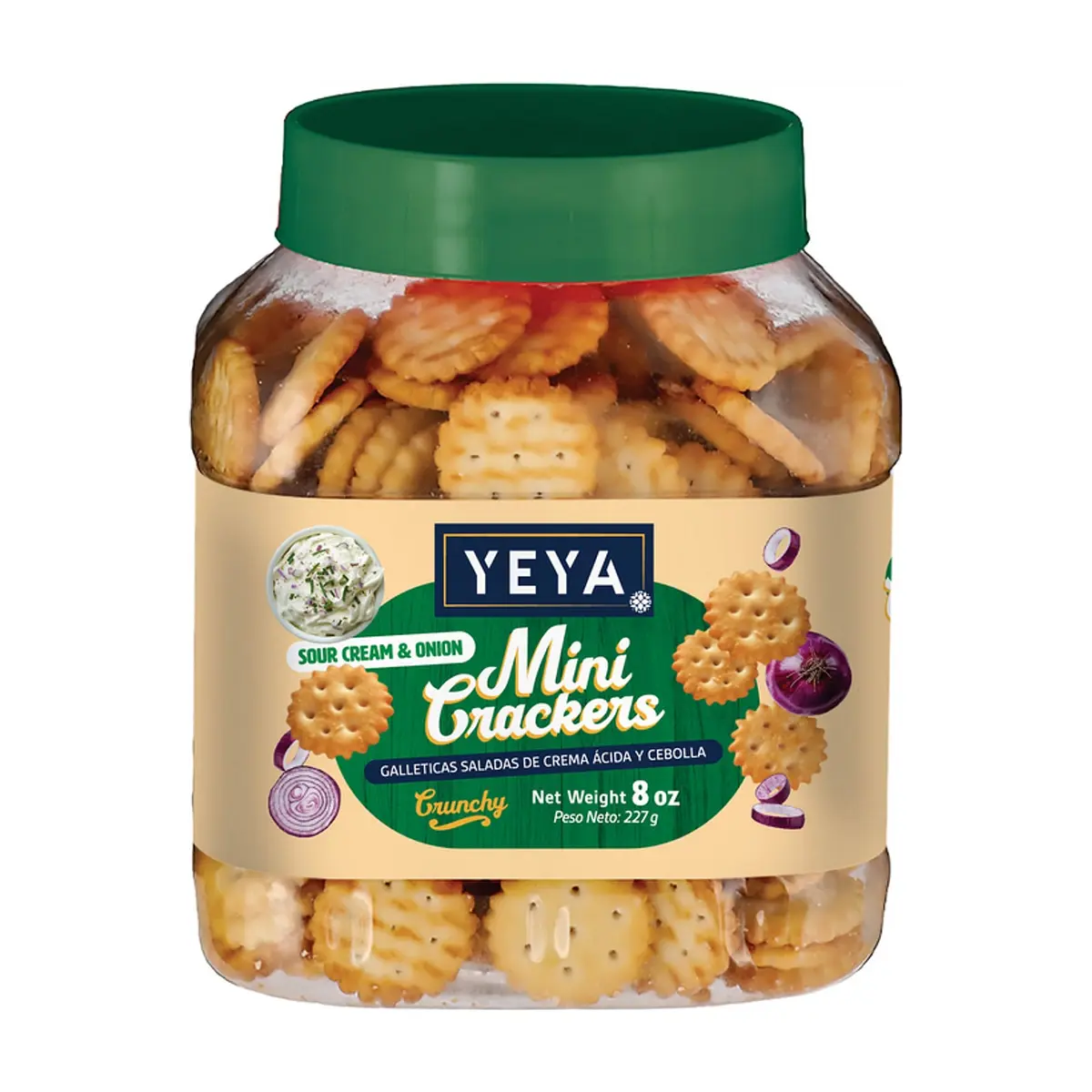 Galleticas saladas sabor crema y cebolla YEYA (227 g / 8 oz)
